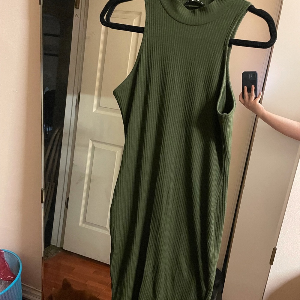 SHEIN Maxi bodycon olive green dress size L